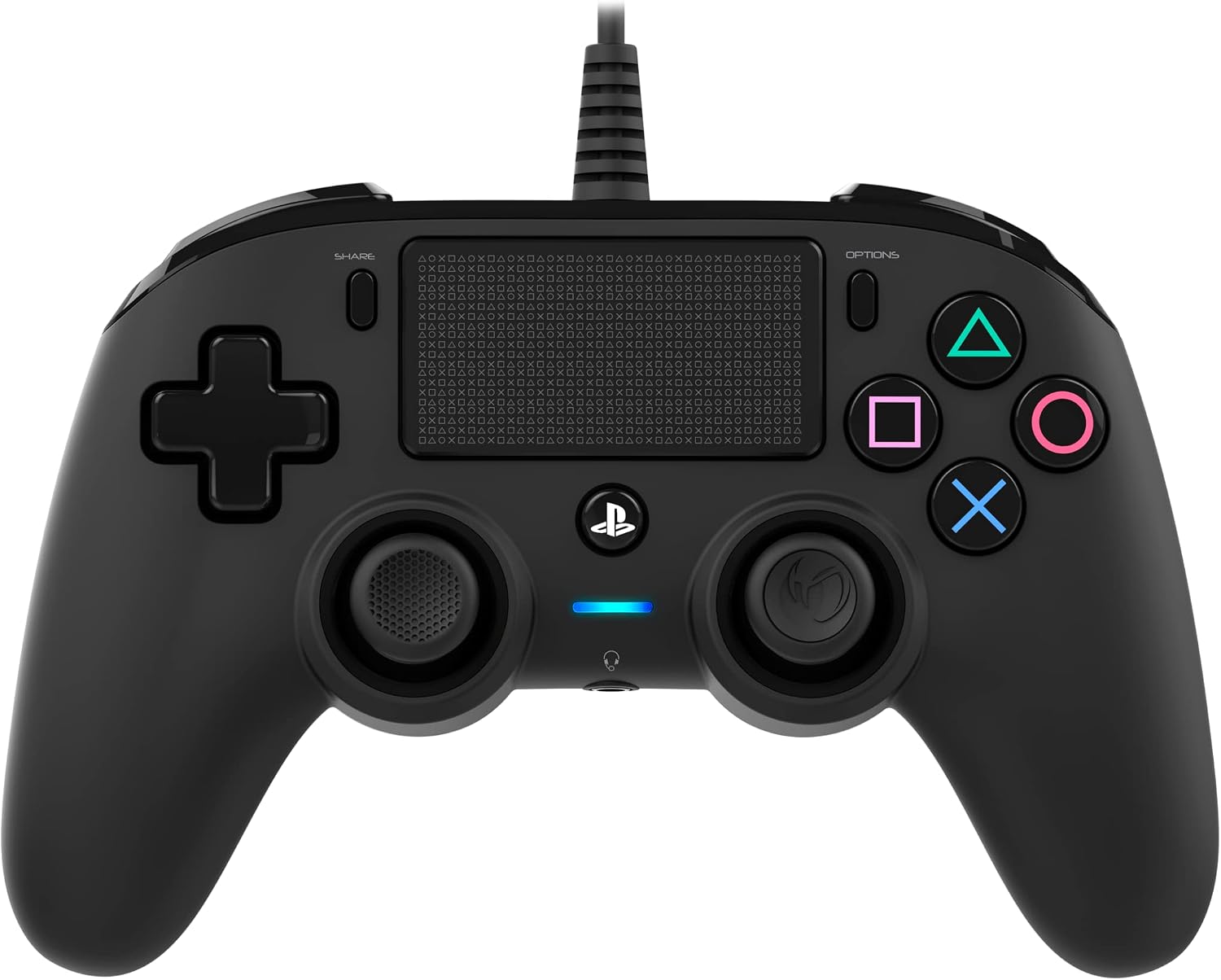NACON Manette filaire compacte pour Playstation 4 - Accessoires de jeux vidéo (Manette de jeu, PlayStation 4, Analogique/Numérique, Share, Avec fil, Noir)