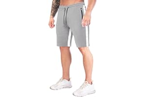 FGFD&OU Pantaloncini da Uomo Shorts Sportivi Cotone Bermuda Estivi, Pantaloni Corti per Jogging Corsa Sport Fitness Atletica Palestra Allenamento con Tasche Zip