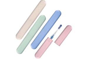 Hao Zhu 4 Pcs Toothbrush Cases, Portable Travel Toothbrush Holder,Replacement Storage Case, Toothbrush Case Travel Cover,for Travel Camping Business Trip Holiday,Eco-Friendly Material