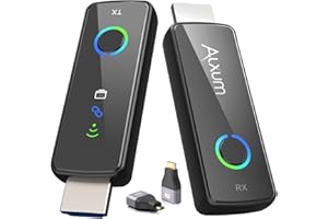 Alxum Transmisor y Receptor HDMI Inalámbrico, Streaming Sin Cables 1080P@60Hz Desde PC/Portátil a TV/Proyector, 50M de Alcance, Plug & Play para Gaming y Reuniones de Negocios