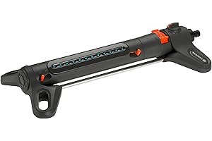 Arroseur pour surfaces carrées AquaZoom Gardena S : Arroseur pour l’arrosage de surfaces de 9-150 m², portée 3-15 m, distance de jet 3-10 m, filtre métallique intégré (18710-20)