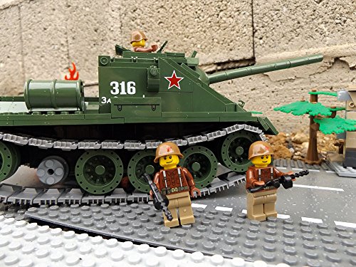 Modbrix 2467 – ☭ Rote Armee Jagdpanzer SU-85 Panzer inkl. custom Sowjetische Soldaten aus original Lego© Teilen ☭ - 6