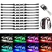 Produktbild 10x LED Auto Beleuchtung Atmosphäre Kit Innenraum Licht Interior Lampe LED Unterbodenbeleuchtung Neon Dekoration Licht Streifen Accent Glow Lichter Innenbeleuchtung / Außenbeleuchtung mit Fernbedienung