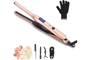 JAETON Mini Piastra Per Capelli, Professionale Piastra Matita per Capelli Corti, Barba e Frangia, Lisciare o Arricciare i Capelli Piastra Ceramico Temperatura Regolabile