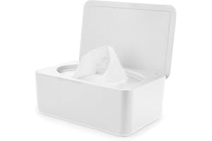 VONSERA Feuchttücher Box, Feuchtes Toilettenpapier Box mit Deckel, Nachfüllbare Feuchttücherbox für Babys & Erwachsene, Feuchttuchspender Hält Tücher Frisch, Aufbewahrungsbox für Zuhause und Büro, Weiß