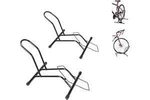 Gimisgu Portabiciclette autoportante portatile per mountain bike per tutte le biciclette da 16" a 29", mountain bike, da pavimento, 2 pezzi