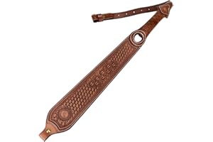 TOURBN TOURBON - Correa Acolchada de Piel de Vacuno para Rifle de Caza con Agujero de Descanso