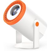 TURN1 Akıllı Android 14 Mini Projekt&ouml;r, 720P &Ccedil;&ouml;z&uuml;n&uuml;rl&uuml;k, 200 ANSI L&uuml;men, Wi-Fi 6, 4K Destekli, Otomatik D&uuml;zeltme, Turuncu, Ev