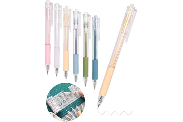 ART RANGER 6pcs Craft Cutting Tools Paper Pen Cutter Retractable Carving Craft Knife With Precision Hobby Blades and Pocket Clip for DIY Art Ceramic Vinyl Drawing Scrapbooking