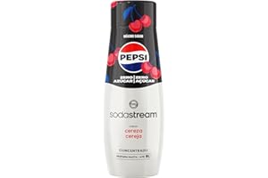 Pepsi Zero Cherry Concentrado de Refresco, Sin Azúcar, Prepara hasta 9 l de Bebida, Apto para Todas las Máquinas Gasificadoras de Agua SodaStream, 440 ml