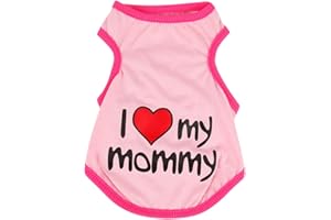 Petalum Haustier Hund Pullover Weihnachten Geburtstag Welpen Kostüm Süß I Love Mommy Shirt T-Shirt Pullover Overall Mantel Samt Kleidung Outwear Korallen Verkleidung