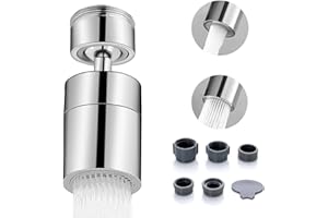 TingDongWei Faucet Tap Aerator Kitchen Spray Tap Spray Head Replacement Faucet Aerator Tool Water Saving Water Bubbler Nozzle with 2 Modes for Kitchen Sink Faucet Adapter (Comes with 5 Adapters)