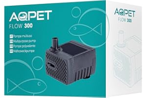 AQPET Flow Bomba sumergible para acuarios y terrarios con caudal ajustable, flujo 300 caudal ajustable máx. 300 l/h