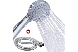 JQKX Duschkopf mit Schlauch 1,5M Hochdruck 3 Strahlarten Handheld mit Brauseschlauch und Teflonband