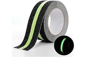 AISEY Anti Slip Traction Grip Friction Black Luminous Glow in The Dark Waterproof Safety Outside Floor Strip Tape for Stairs Step Floor 5cm x 5m