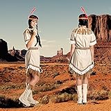 Kostümplanet® Indianerin-Kostüm Damen Indianer-Kostüm sexy Squaw Faschings-Kostüm Größe 36/38 - 