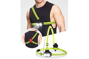 Victoper Éclairage pour Course,Lampe Running,Les Plus Récents 3 LED Lampe Course A Pied à USB 120°Rotatif 3 Modes De Course Portable Réfléchissant étanche Lampe Pectorale Running,Le Jogging