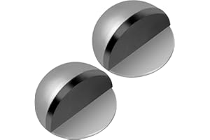 ECOSEAO Tope Puertas Suelo, 2PCS Adhesive Door Stoppers, Tope de Puerta de Acero Inoxidable, Topes Para Puertas Suelo con Topes de Goma, no Se Requiere Taladrar, Protección de Pared(Plata)