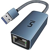 uni USB Ethernet Adapter 3.0 LAN Adapter Blau, USB rj45 Adapter 1000Mbps aus Aluminium und Nylon, Netzwerkadapter für MacBook