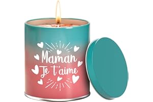 TUKEOO Idee Cadeau Fete des Meres Bougie Parfumées Pot Personnalisé Cadeau Maman pour Cadeau Fête des mères Noel Cadeau Anniversaire Femme Naturelle Bougie