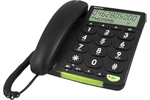 DORO - Doro PhoneEasy 312cs - Schnurgebundenes Festnetztelefon - Große Displayanzeige - Extra große Tasten - Freisprechfunktion - Lautstärkeregler - Anrufanzeige - Schwarz