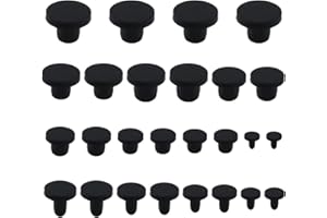 BELLAGESUNDHEIT 26 Piece Silicone Hole Plug Set, 13 Sizes (2.7-8.5 mm), Black - Universal Rubber Stoppers for Bottles, Pipes & Furniture - Perfect Seal Against Leaks (S)