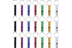 DOULEIN Aluminum Emergency Survival Whistle,21 Pieces Outdoor Survival Safety Whistle Extra Loud Emergency Whistle Key chain for Hiking Camping Training Outdoors Sports