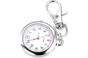 Ertlutw Nurse Pocket Watch Keychain - Fob Watch for Doctors, Nurses, Chefs - Quartz Movement With Large Dial for Hiking and Climbing