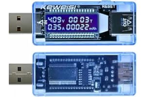 AYMBH USB Charger Doctor Power Tester – Digital Voltmeter Ammeter with LCD Display | USB Voltage Current Capacity Detector | Plug & Play Multimeter for Power Bank, Charger, PC
