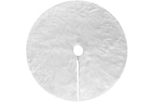 Deggodech Plüsch Weihnachtsbaum Röcke Weihnachtsschmuck Kunstfell Weiß Weihnachten Baum Rock Urlaub Baum Ornamente Dekoration für Weihnachten (122cm)