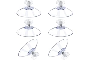 VIN BEAUTY Saugnapf/Saugnäpfe Mit Gewinde Und Rändelmutter, 6 Stück Vielseitig Einsetzbare Saugknöpfe Extra Stark Pvc Transparente Gummi Saugnäpfe Für Fenster Glas Gummi Mit Metallschraubenmutter, ø40mm