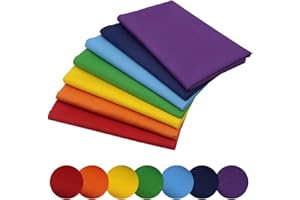 aufodara 7 Pezzi 50 x 80cm Grande Tessuto Cotone Stoffa Arcobaleno Patchwork Tinta Unita Bundle Tessuto Cucito Creativo DIY Fatto a Mano (50 x 80 cm - Arcobaleno)