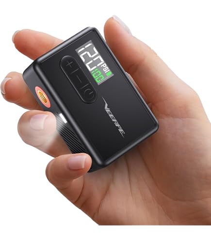 GPUTEK Pompe a Velo Electrique, Mini Pompe Velo 150psi avec Manomètre Numérique, Pompes à Vélo avec Accessoires de Valve Presta, Schrader, Dunlop pour Vélo de route, VTT, Vélo électrique, Moto