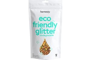Hemway Eco Friendly biodegradable Glitter 100 g / 3,5 oz Bio cosmético seguro de la chispa Vegano para cara, sombra de ojos - 1/8" 0,125" de 3 mm - Cobre holográfica