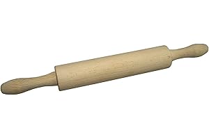 Fackelmann Rodillo Madera de Cocina para Amasar, apto para Repostería, Hojaldre, Pizza y Masa de Pasta, fabricado en Madera de Haya, Color Natural, 40x4.5 cm