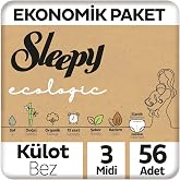 Sleepy Ecologic Ekonomik Paket K&uuml;lot Bez 3 Numara Midi 56 Adet