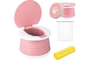 Bolale Gasino da viaggio per bambini,Gabinetto portatile,Vasetto per bambini wc,Toilette portatile,Vasino portatile per bambini da viaggio,45 omaggio sacchetti vasino portatile