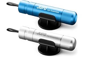 JUFO 2 packs Car Escape Tool with Seat Belt Cutter Emergency Car Window Breaker Escape Safety Hammer (Silver+Blue)