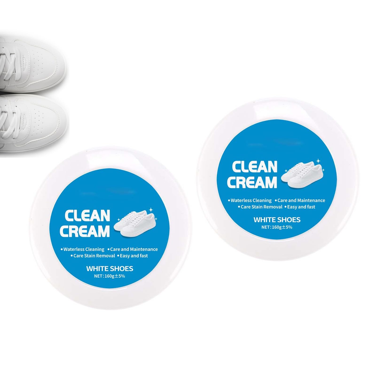 Weisse Schuhe Reinigungscreme, White Shoe Cleaner und Sneaker Reiniger, Schuhreiniger Clean Cream, Schneller Fleckentferner für White Sneakers und Leder, Ohne Waschen - 1