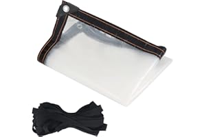 VADUDA 2M X 3M Clear Tarpaulin Waterproof Heavy Duty Transparent Tarpaulin Cover Clear Plastic Sheet Outdoor Large with Eyelets & Rope for Home Garden Camping Caravan Canvas Gazebos Rabbit Hutch