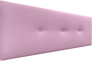 DHOME Cabecero de Polipiel o Tela Acualine Liso con Botones Tapizado de Alta Gama Cabezal Lujo Cama Dormitorio Moderno Acolchado (Polipiel Rosa, 135x50cm (Camas 120/135/140))