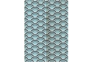 Hiseng Cortina de Puerta Japonesa Noren para Decoración del Hogar, Tapiz Cortina de Partición Dormitorio Kitchen Shop Restaurante Separador de Puerta (Ondas de gradiente,85x90cm)