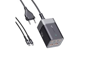 Caricabatterie Multipresa VOLTME VITO 75 DC EzTravel USB Desktop Charger USB C 75 W Nero, Caricatore USB-C GaN 5-Port 2 porte USB +3 porte USB-C QC/PD, compatibile con laptop, MacBook, iPhone, ecc