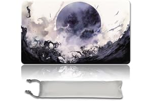 MPLR BOARD GAME Board Game MTG Playmat + Free Waterproof Bag, Stitched Edges, Smooth Rubber Surface, MTG PlayMat with Zones (An Original Angel of Flight Alabaster Playmat) (Damnation - NO ZONE)