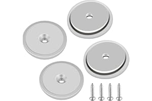 FINDMAG Lot de 4 aimants puissants en néodyme, force de traction de 40,8 kg, aimants puissants, ronds, à trou fraisé, pour tableaux blancs, réfrigérateur, cuisine – 4 vis incluses