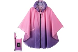 Royalotic Rain Poncho Jacket Coat Hooded Style Cape for Women/Men/Adult