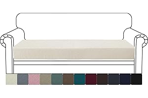 YSTELLAA Copriseduta Divano Elasticizzato, Copricuscino Divano, Universale Coprisedile Per Divano, Sofa Copri Cuscino Divano, Copri Seduta Per Divano, Copricuscini Divano, 3 Posti, Bianco Crema