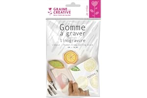 Graine Créative Sacchetto 1 lastra di Gomma da incidere per linoleografia - 15 x 10 cm