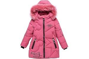 FULUOYIN Winterjacke Mädchen Kinder Wintermantel Steppjacke mit Fellkapuze