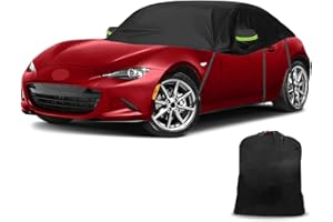 JINSENTGG Copertura Auto Sostituzione per Mazda MX-5 Miata MK4 ND 2015-2024, Copriauto Metà Morbida per Tetto impermeabile, Mezzo Garage Telone, Copertura Antivento per Tutte Stagioni, Resistente ai raggi UV